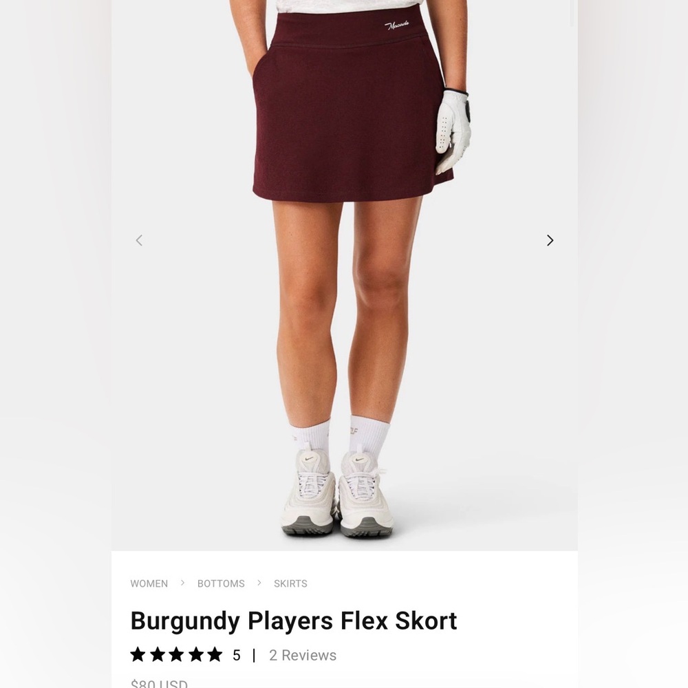 Last Chance Macade ⛳️Burgundy players flex skirt New no tags. Inner shorts.